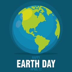 Earth day poster Planet Earth Vector illustration