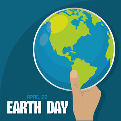 Sticker of a planet earth Earth day Vector illustration