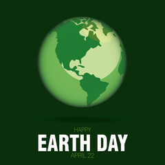 Earth day poster Planet Earth Vector illustration