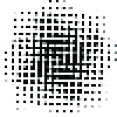 Fototapeta premium Black polka dot halftone background pixel art. Vector illustration.