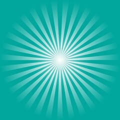 Green Sunburst Pattern Background. Rays. Sunburst background. Vector illustration. Green radial background.