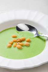 green peas soup with fried peas