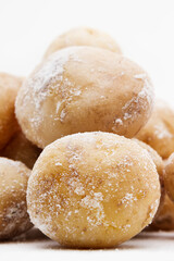 Salt crusted baked potatoes.