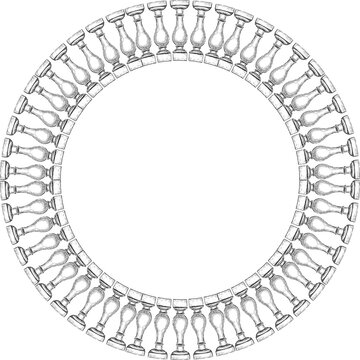 Vector round border from sketches architectural detail ballustrade