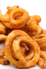 Crispy fried onion rings.