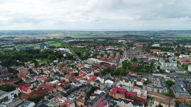 Aerial view of Lund City in Sweden