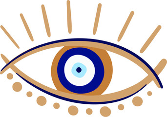 evil eye vector - symbol of protection - blue turkish