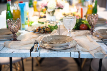 Romantic dinner table