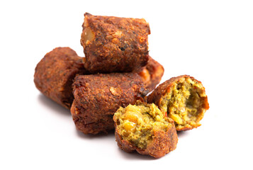 A Falafel Isolated on a White Background