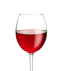 Red wine glass isolated on white background