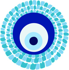 evil eye vector - symbol of protection - blue turkish