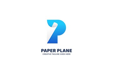 Letter P Paper Logo Template