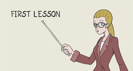 Teacher and first lesson message