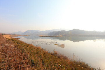 Natural scenery of reservoir in North China