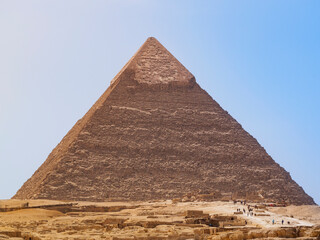 Fototapeta na wymiar General view of The Pyramid of Khafre or of Chephren. Pyramid of Khafre.
