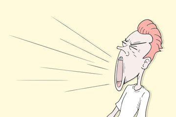 Angry man expression