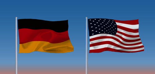 ドイツとアメリカの国旗