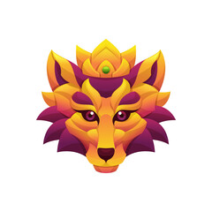 Lion King Gradient Colorful Vector Illustration