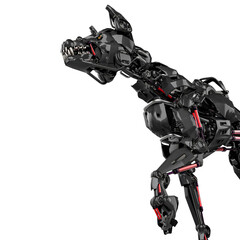 Fototapeta premium cyber dog is ready in white background