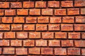 Red brick weathered wall background