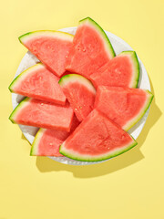 watermelon slices on white plate