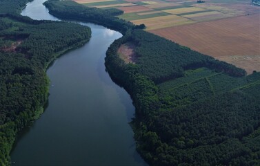 Jezioro Niedźwiedno ,Lubuskie. Widok z lotu ptaka