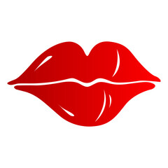 Lips lipstick imprint. Kiss day. Vector illustration isolated on white background.