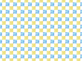 Fototapeta premium 背景素材 水彩パターン 格子柄 青 黄色 