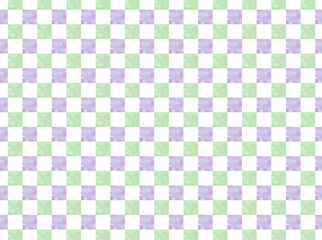 背景素材　水彩パターン　格子柄　紫　緑