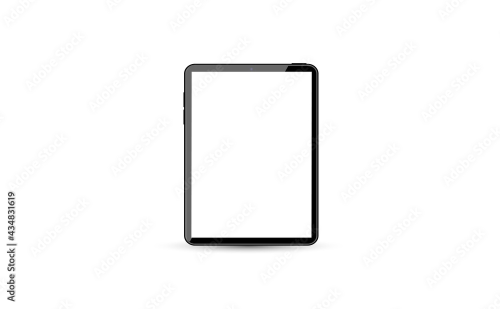 Poster black tablet mockup with blank screen. responsive screen to display your mobile web site design. vec