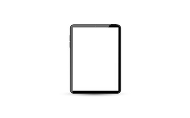 Black tablet mockup with blank screen. Responsive screen to display your mobile web site design. Vector