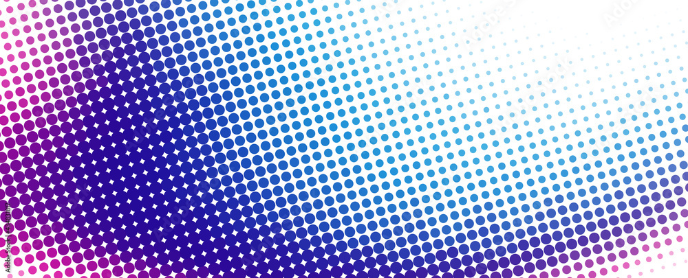 Aufkleber halftone background with color transition from cerise to blue through purple