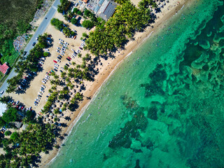 Fototapeta premium View of a public beach in the Dominican Republic