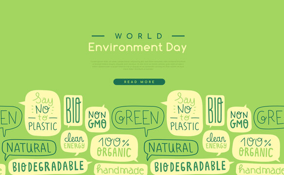 Environment day eco friendly label quote template