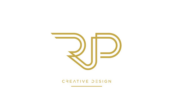 RP or PR Alphabet Letters icon Logo