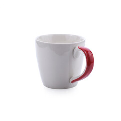 blue cup on white background