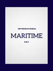 Banner Background Flayer Invitation or Greeting card For International Maritime Day White Texture space with information isolated on stylish Blue background Marine style White and Blue