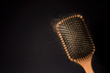 Hair Brush with Tangled Hair.