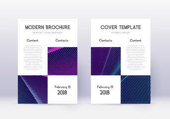 Naklejka na ściany i meble Business cover design template set. Neon abstract