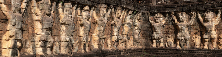 Fototapeta na wymiar Elephant Terrace carving