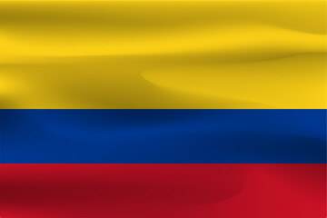 Fototapeta premium The flag of Colombia is beautiful, the wrinkle of the flag cloth is beautiful wind