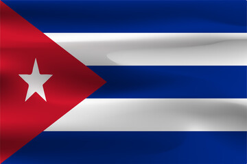 The flag of Cuba is beautiful, the wrinkles of the flag cloth fly in the wind.