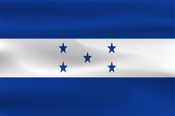 The beautiful flag of Honduras, the wrinkles of the fluttering flag.