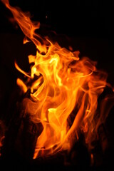 Fototapeta premium Burning fire in the night