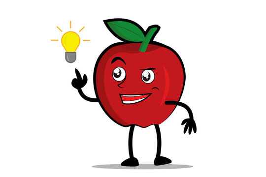 Apple Cartoon mascot or character found a great idea
