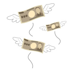 飛んでいくお金