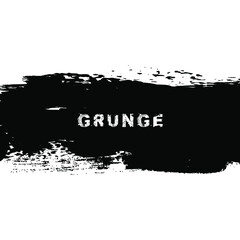 Black brush grunge background. Distress vector texture. Isolated. Trendy shape for badges, emblems, frames, labels and stamps. Paintbrushes strokes