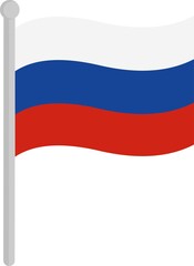 Vector illustration of the flag of Russia on a pole