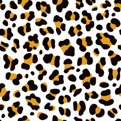 Leopard Print With Brown And Black Spots. Seamless Animal Pattern With Classic Leopard Spots.