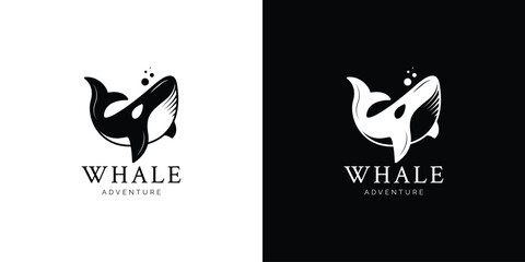 Illustrations of whale logo design concept © MEGAWE